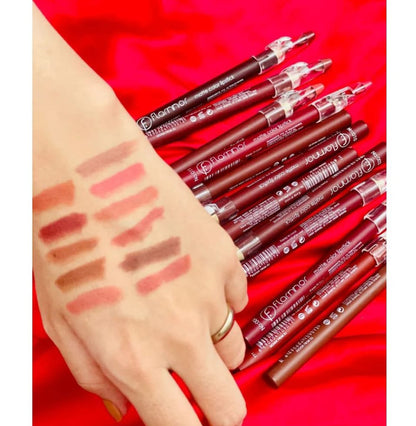 FLORMAR Matte Lipstick Lip Liner Lip Pencils pack of 12pcs
