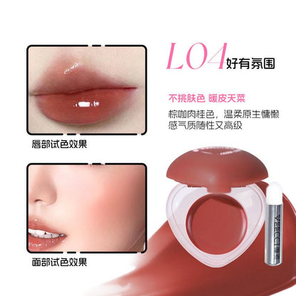 Romantic Rain Heart Shape 2in1 Blusher & Lip Mud 4Pcs Set