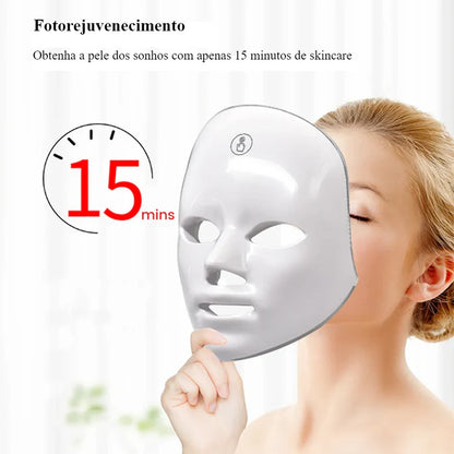 USB Rechargeable Facial LED Mask 7 Colors LED Photon Therapy Beauty Mask Skin Rejuvenation Home Face Lifting Whitening Beauty Device