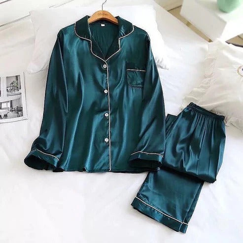 Code PJ SUIT Shezaib Silk Pajamas Sets Short Sleeve Sleepwear Two Pieces Nightwear Set