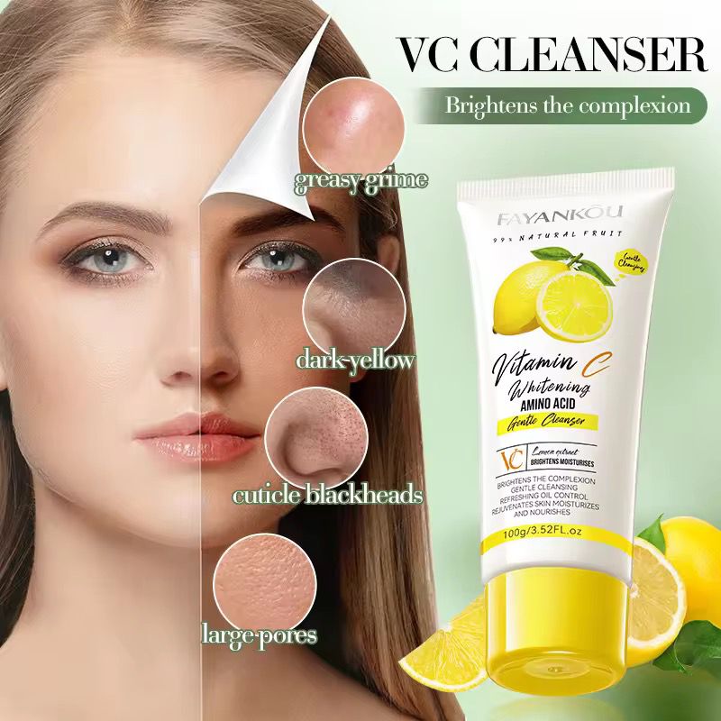 FAYANKOU Lemon Extract Vitamin C Whitening Oil Control Moisturizing Smooth Brightening Face Wash