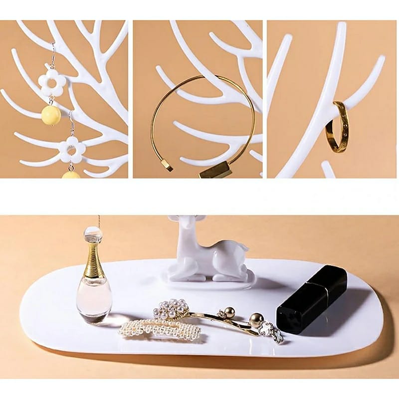 Little Deer Tree Earrings Necklace Ring Pendant Bracelet Jewelry Display Stand Holder Organizer