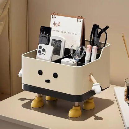 Multifunctional Cute Cartoon Desktop Organizer With Built-In Calendar Stand Personal Care Items Office Supplies & Tech Accessories Space Saving Countertop Storage Box