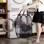 Foldable Rectangle Mesh Storage Laundry Basket