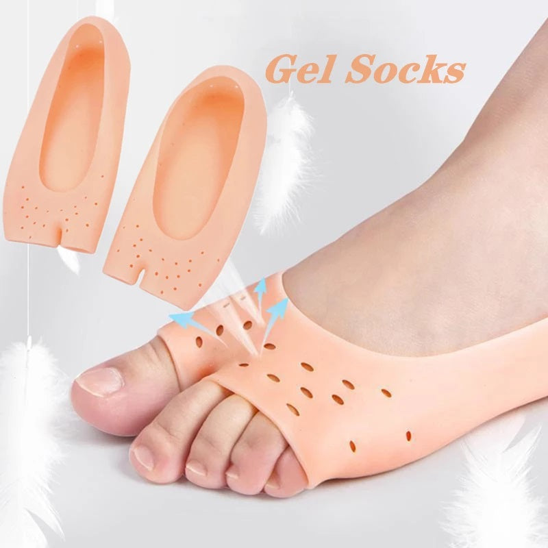 Soft Silicone Moisturizing Gel Socks For Foot Care Protector Relieve Dry Cracked Peeling Heels