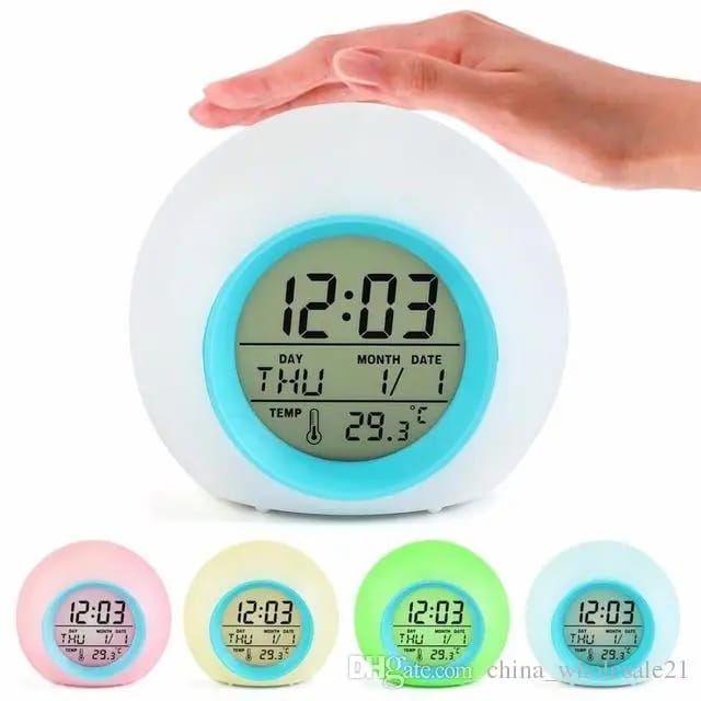 Cute Digital Alarm Clock Night Glowing