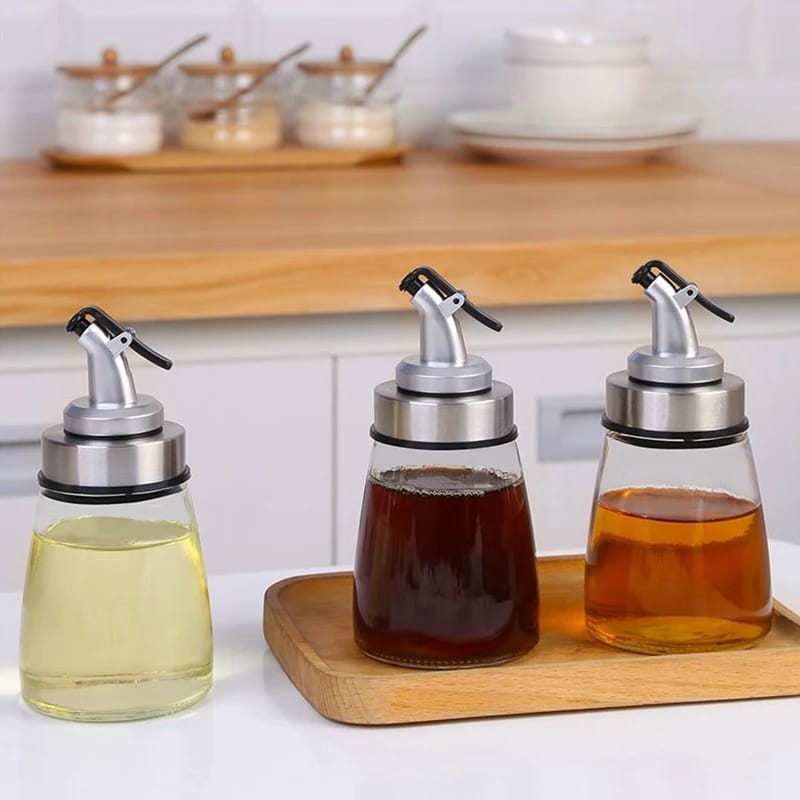 Leak Proof Oil Glass Oil Bottle Seasoning Bottle 180ml