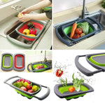 Silicone Kitchen Storage Bag Foldable Storage Basket Drain Filter