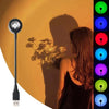 USB Sunset Lamp LED Rainbow Dawn Projector LED Rainbow Neon Night Light Projector Photography Wall Atmosphere Light