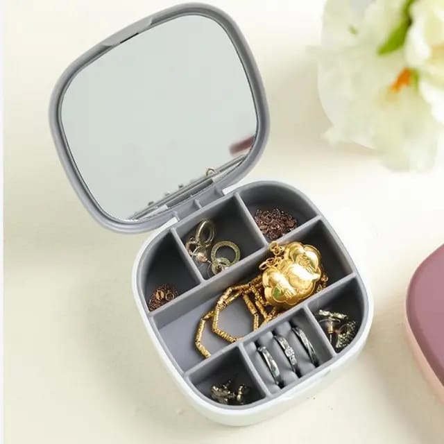 Portable Jewellery Box With Mirror Jewelry Storage Box