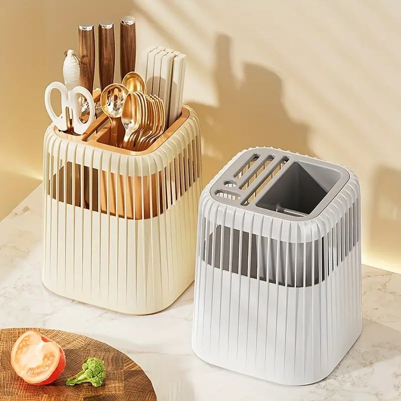 Multifunctional 360 Rotating Knife and Chopstick Kitchen Utensil Holder