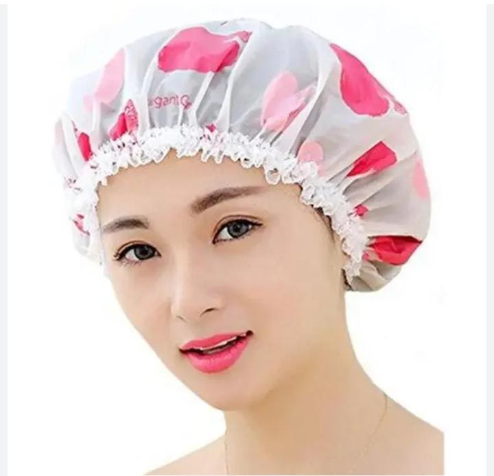 Elastic Reusable Shower Cap Bath Cap Waterproof Pack of 3