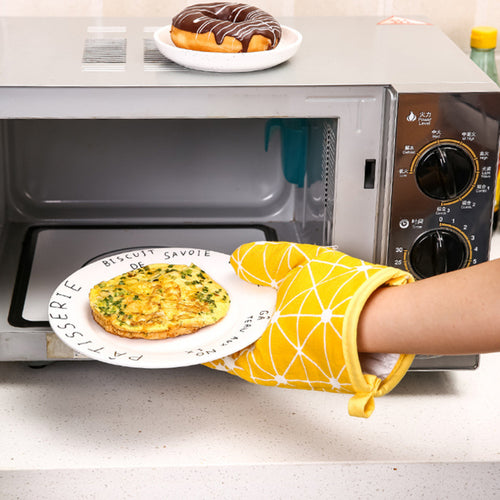 Heat Resistant Cotton Microwave Oven Gloves Oven Pot Holder Baking Glove