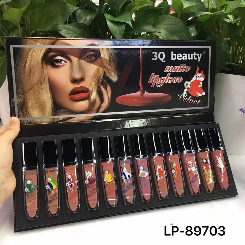 3Q Matte Lip Gloss Velvet 12 Pcs Set