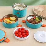 Stainless Steel Round Portable Multilayer Warm Lunch Box