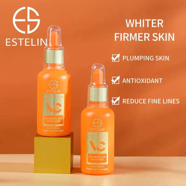 Estelin Vitamin C Plus Hyaluronic Niacinamide & Serum Day & Night Cream Cleanser 4Pc Kit