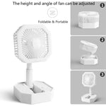 Multipurpose Portable Adjustable Folding 2in1 Mini Silent Cool Table Fan With Led Night