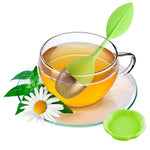 Silicone Leaf Stainless Steel Tea Infuser With Strainer Drip Tray