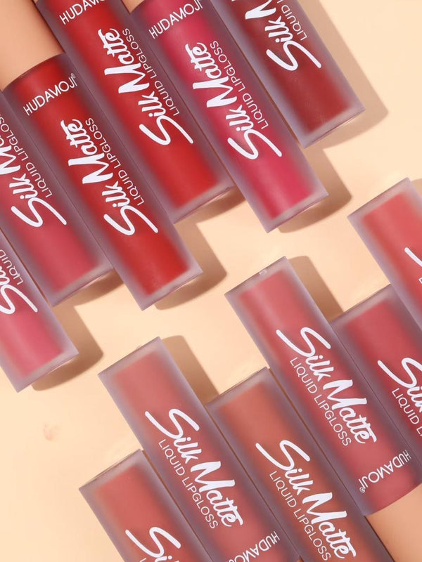 Hudamoji 12-Color Matte Velvet Lip Gloss Set