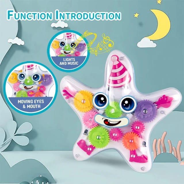 360 Rotating Gear Star Fish Bump And Go With Light And Sound