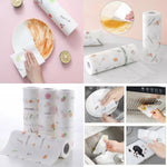 Printed Reusable Tissue Roll Disposable Cleaning Paper Towel 50 Sheets Roll