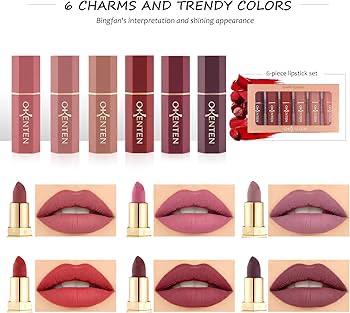Okenten 6-Color High Quality Lip Kit