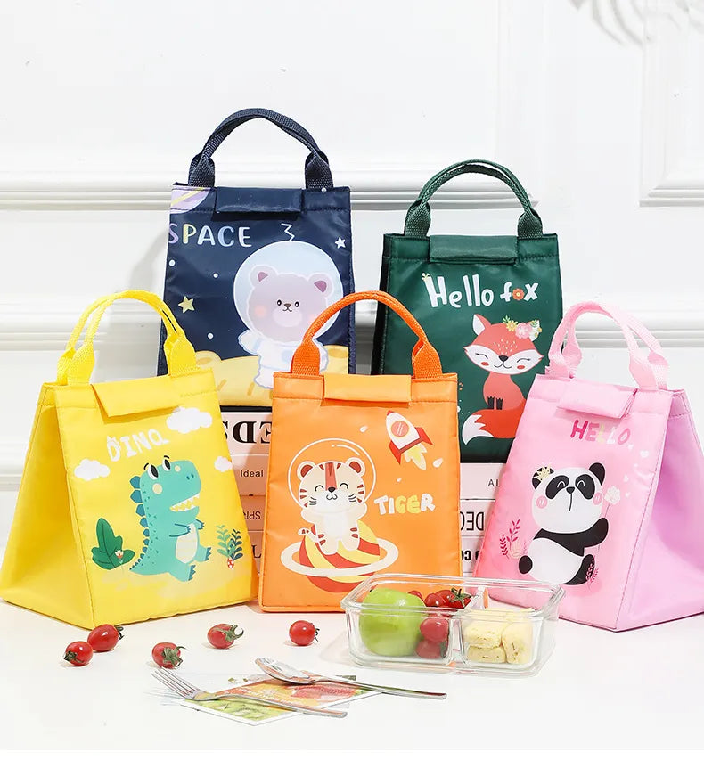 Portable Thermal Insulated Kids Lunch Box Food Bag
