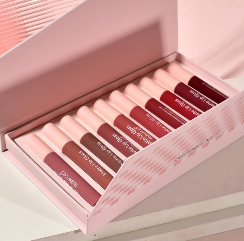 Kevin & Coco Premium Matte Lipgloss Box – 10 Shad