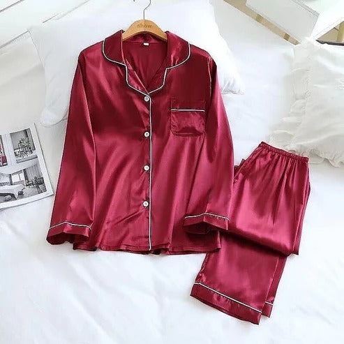 Code PJ SUIT Shezaib Silk Pajamas Sets Short Sleeve Sleepwear Two Pieces Nightwear Set