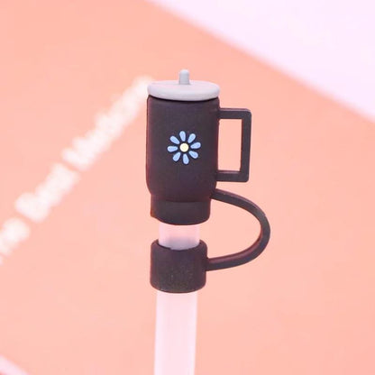 Silicone Straw Cover Caps Compatible For Stanley Cup Reusable Straw Tip Covers Drinking Straws For Tumbler