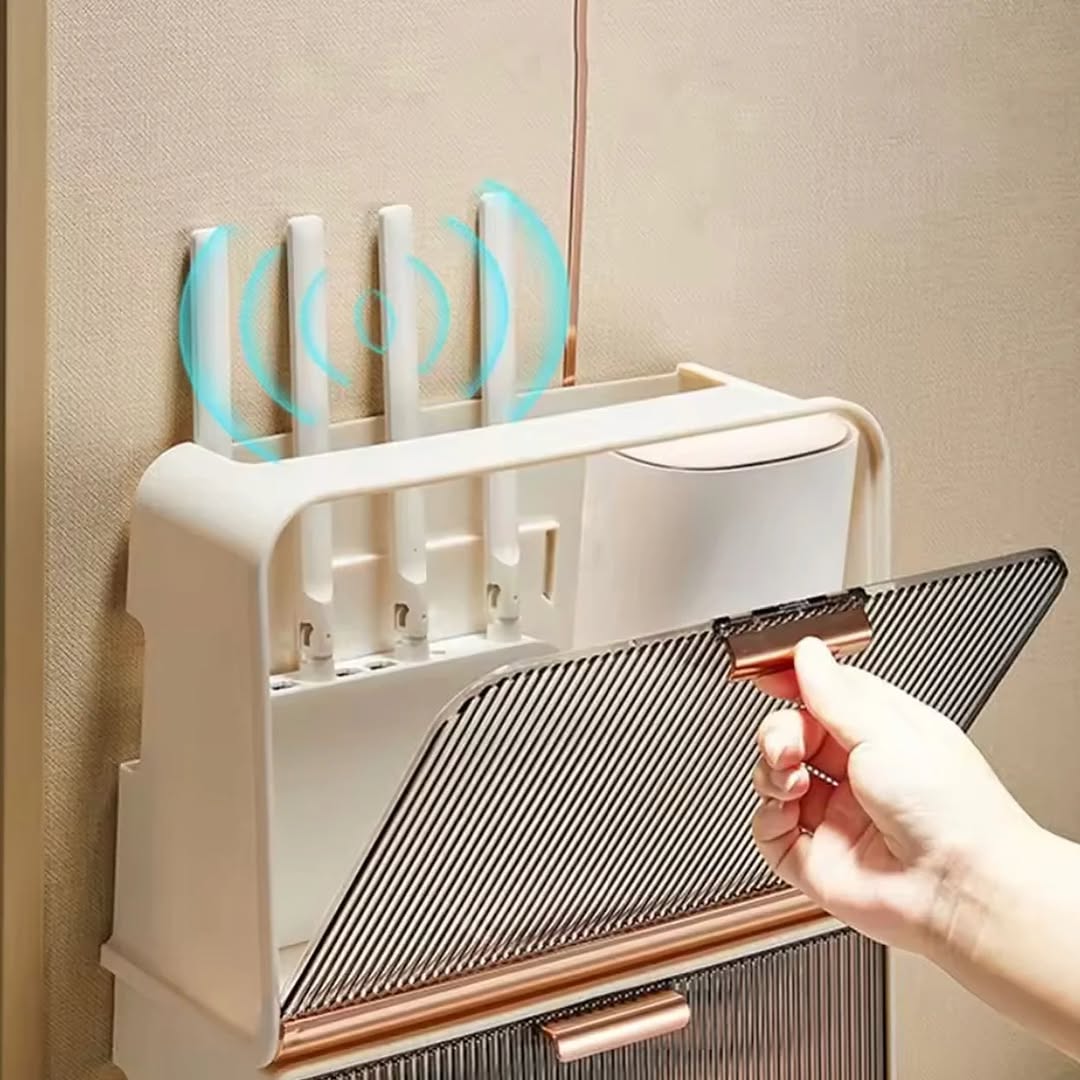 Wall Mounted Luxury Wifi Router Cabinet Shelves Storage Box Organizer