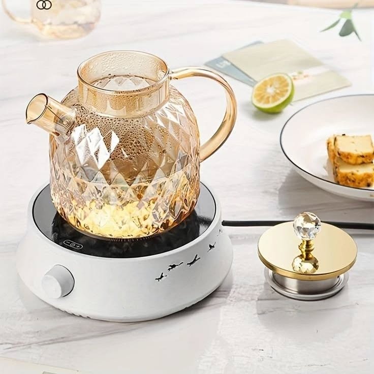 High Borosilicate Glass Diamond Cut Teapot 1000ml