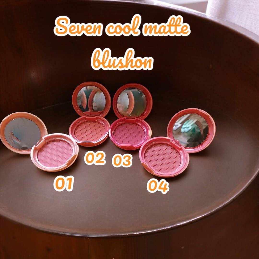 Seven Cool Matte Blush On Create Subtle Natural Look 4Pcs Set