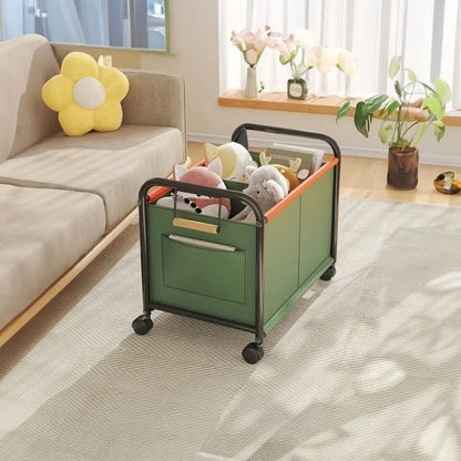 Multipurpose Toy Storage Box with Wheel Kids Bedroom Organizer