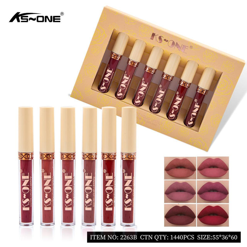 KS-One Pack Of 6Pcs Matte Lip Gloss Set