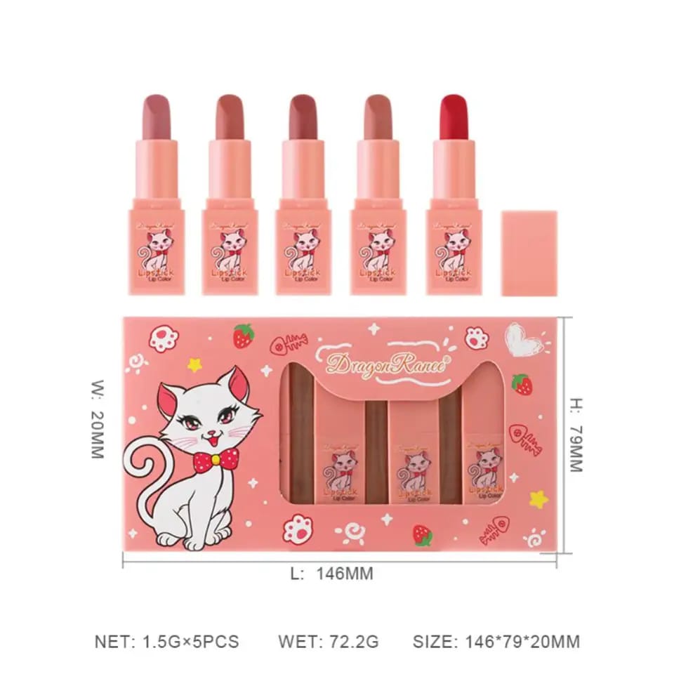 Dragon Ranee 5Pcs Matte Lipstick Set