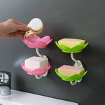 Wall Mounted Double Layer Lotus Flower Shaped Soap Holder