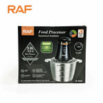 RAF Food Processor Chopper Stainless Steel Kitchen Blender 4 Sharp Blades 3 Liter Capacity R.7035