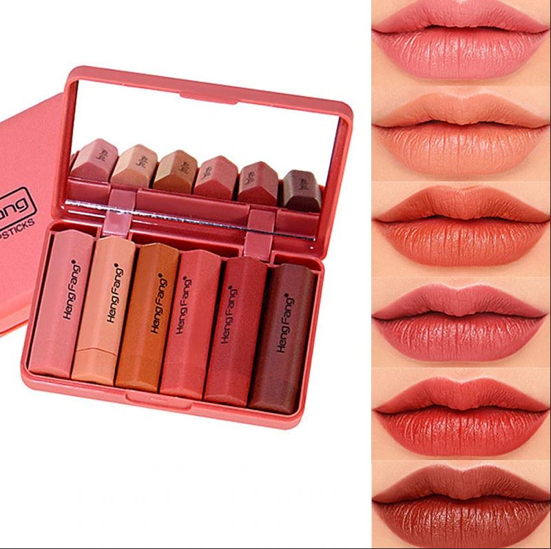 Hengfang 6pcs Mini Velvet Lipstick Waterproof (Multi Edition) H-138