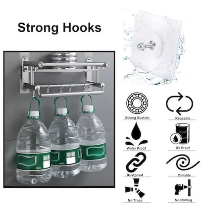 Adhesive Wall Hooks For Hanging Heavy Duty Screw Free Sticker Pack Of 4