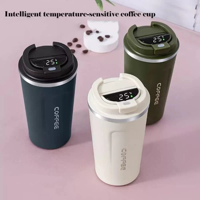 Double Stainless Steel Coffee Cup Vacuum Flask Leak-Proof Non-Slip Office Coffee Mug Car Travel Thermal Cup