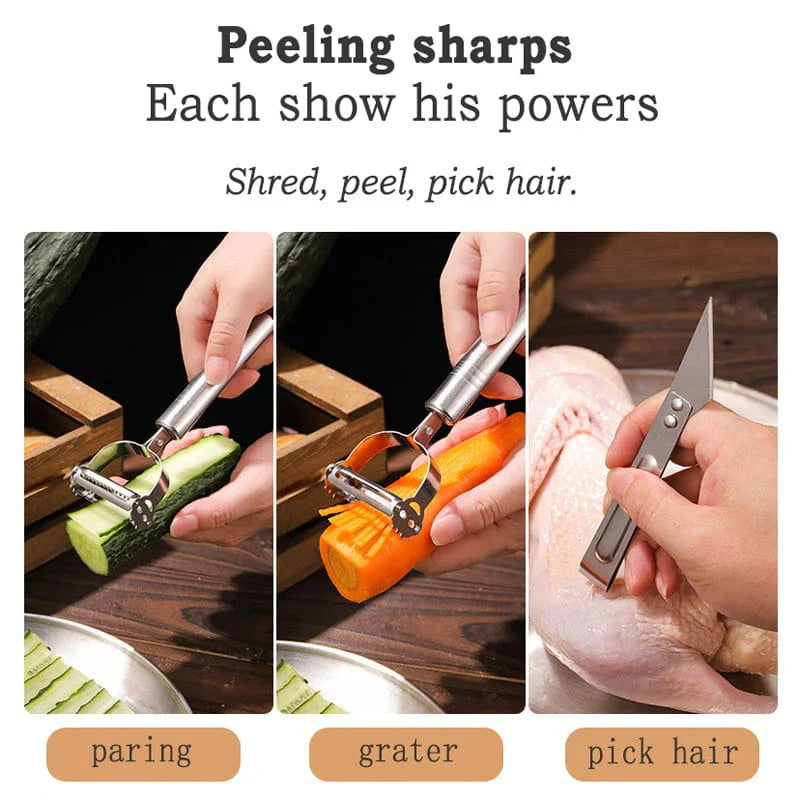 Stainless Steel Peeler Slicer Grater Set Pack Of 3