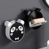 Multifunctional Cute Panda Wall Mounted Soap Box With Lid Punch Free Double Layer Drain Flip Top Drain Soap Holder