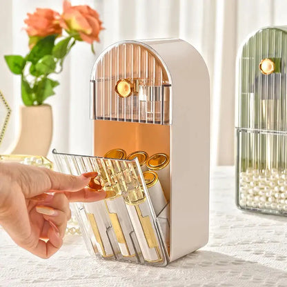 Parada Lipstick Holder Stackable Desk Cosmetics Storage Box Makeup Brush Holder Jewelry Storage Box Dustproof Waterproof Plastic