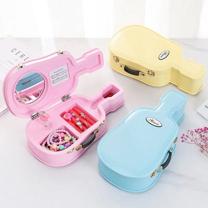 Guitar Music Storage Box Violin Music Jewelry Box With Rotating Ballerina Girl Doll