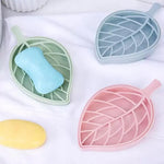 Leaf Shaped Soap Holder With Draining Tray Soap Box With Dish Storage Plate