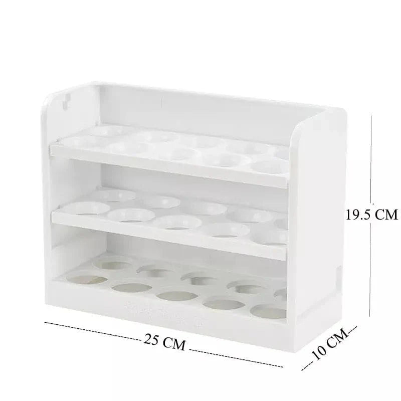 New Rotating 30 Grids 3 Tier Egg Storage Box Egg Container Organizer