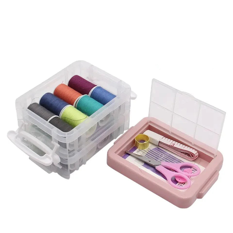 Multifunction Household Sewing Kit Box Fabric Craft Needles Thread Scissor Set