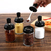 Multipurpose Set Of 6 Rotating Spice Jar With Spoon Set Of 6 And Revolving Spice Rack