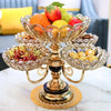 Multilayer Rotatable European Metal Fruit Bowl Fruit Basket Dry Fruit Stand